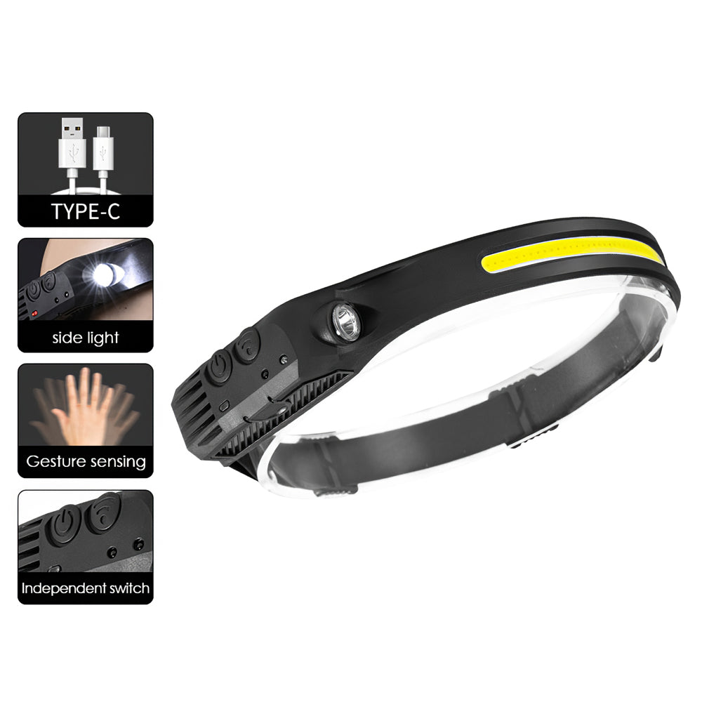 Rechargeable LED Induction Headlight - Outdoor Camping, Hiking, Fishing, Jogging and Emergency Night Use