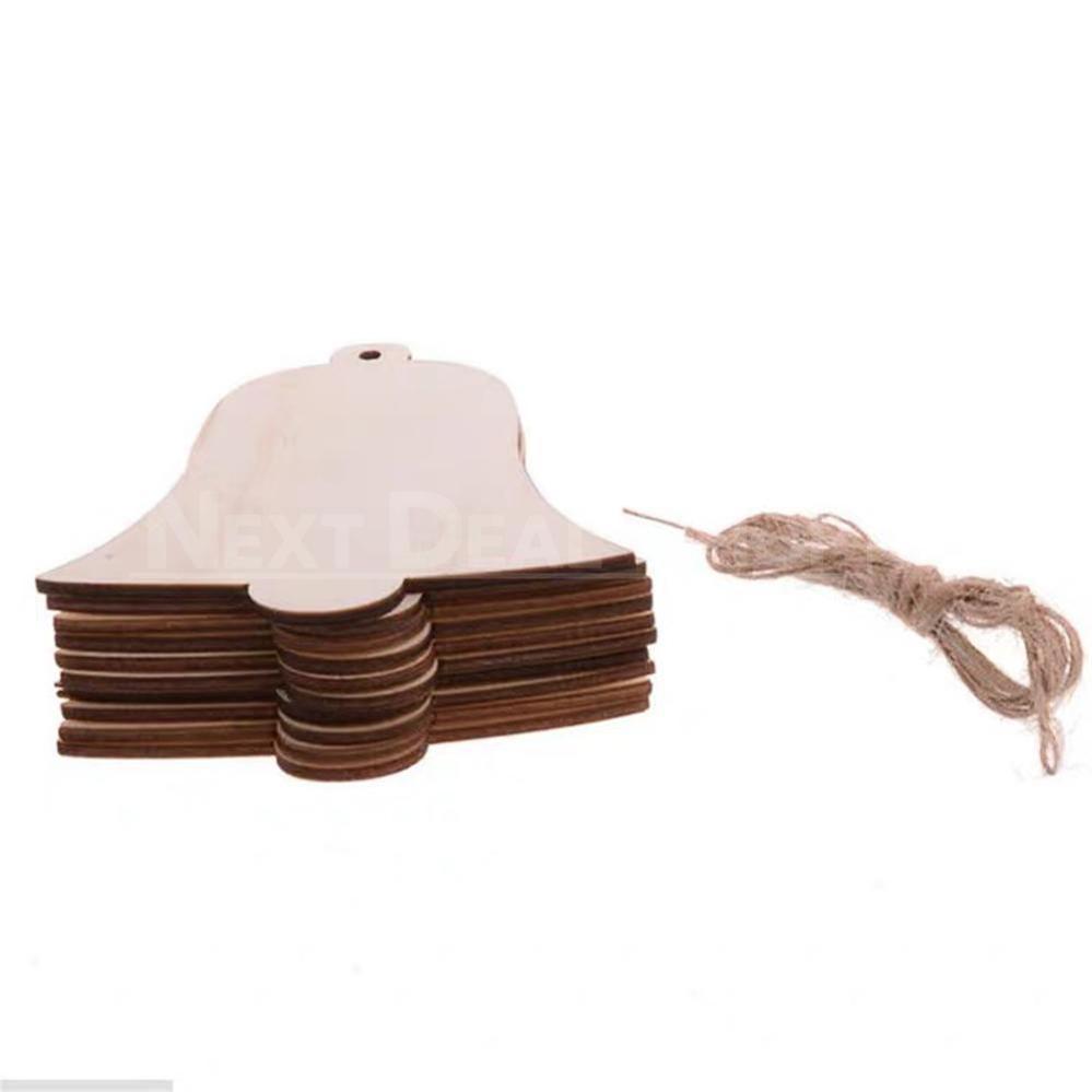 10 Pcs DIY Wood Pieces for Christmas Tree Ornaments-Next Deal Shop-Bell-Next Deal Shop