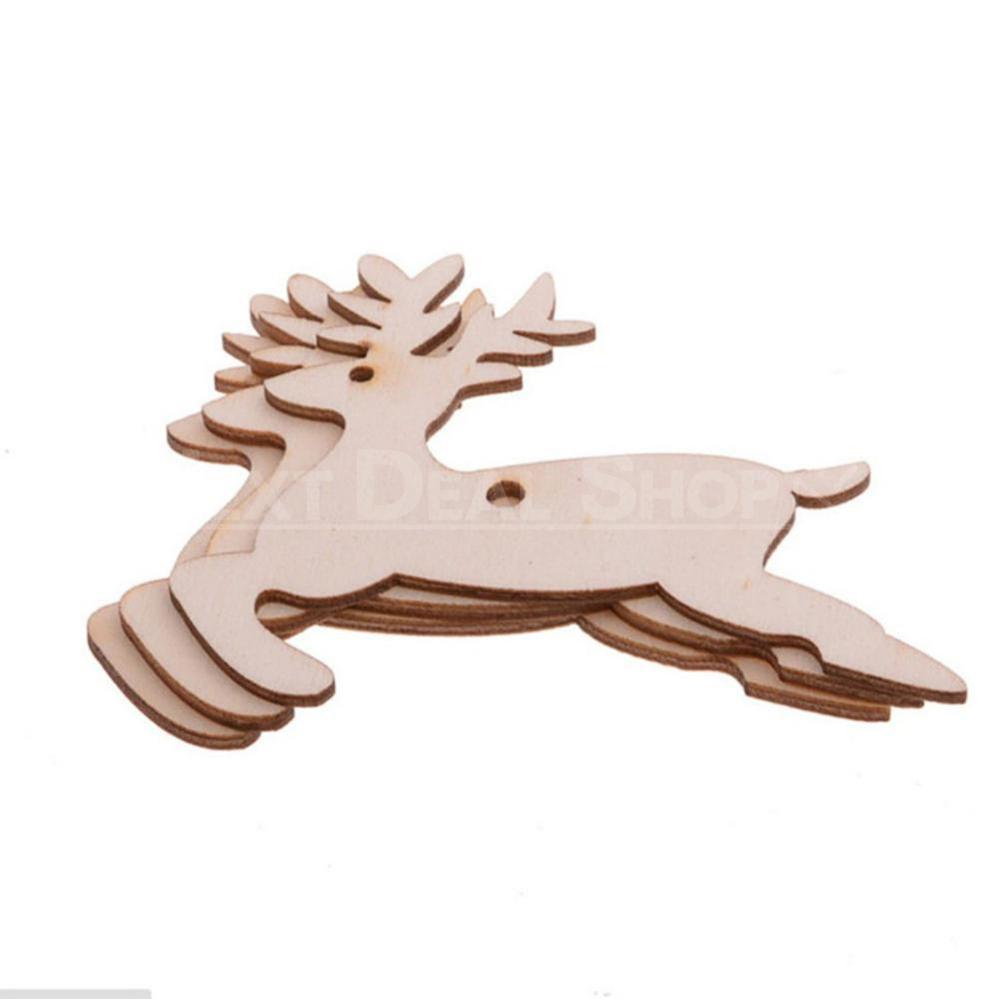 10 Pcs DIY Wood Pieces for Christmas Tree Ornaments-Next Deal Shop-Reindeer-Next Deal Shop