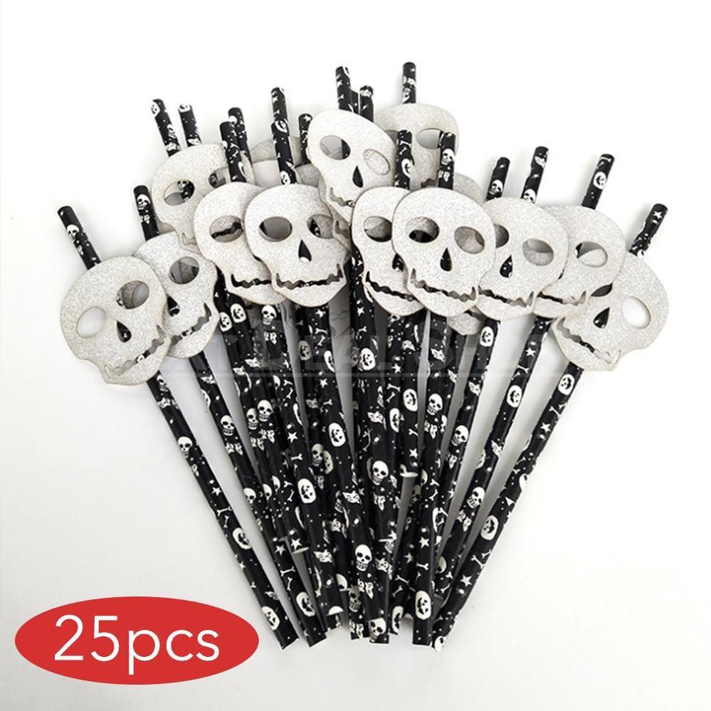 25 Packs - Halloween Paper Drinking Straws-Next Deal Shop-Ghost-Next Deal Shop