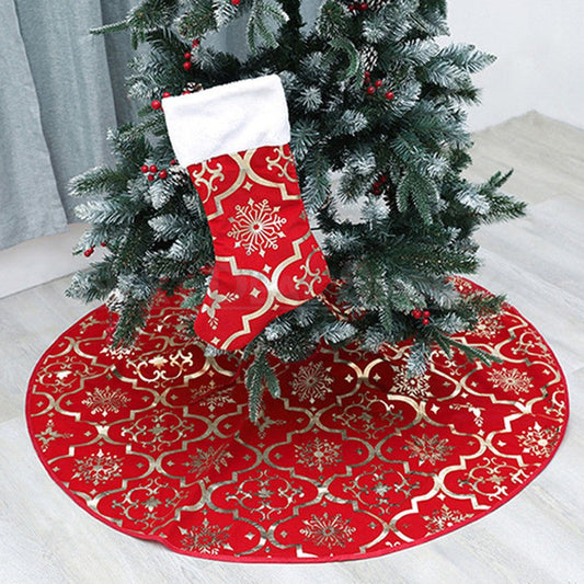 48 Inch Snowflake Christmas Tree Skirt - Xmas Tree Holiday Home Decoration