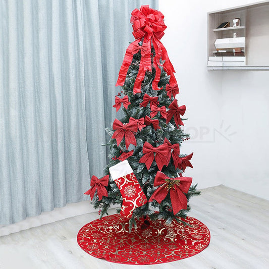 48 Inch Snowflake Christmas Tree Skirt - Xmas Tree Holiday Home Decoration