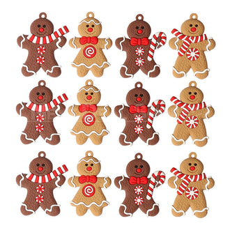 12 Pcs - Gingerbread Man Christmas Hanging Ornament
