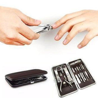 12 Pcs Stainless Steel Personal Manicure & Pedicure Set - Ideal for Travel and Home Use!