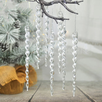 12 Pcs - Twisted Icicles Hanging Ornaments