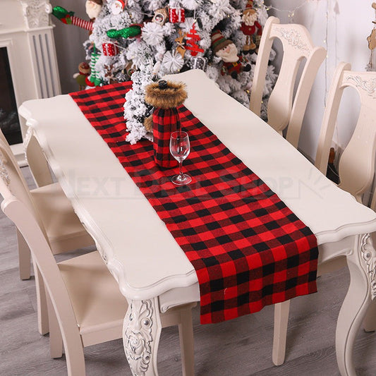 Festive Buffalo Check Table Runner - Christmas Farmhouse Dining Table Holiday Decoration