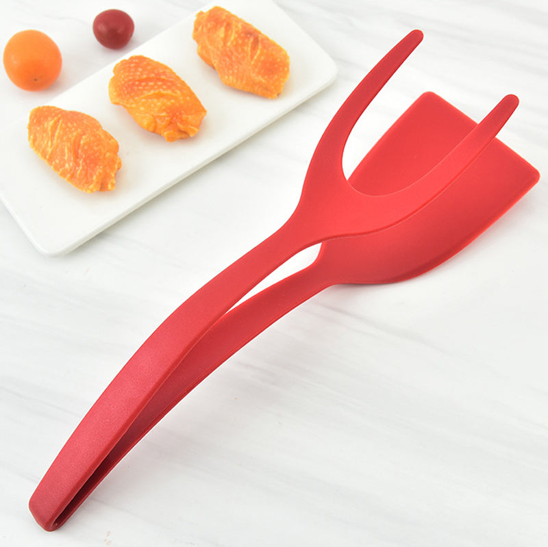 2-in-1 Grip and Flip Spatula Tong - Multi Purpose Kitchen Cooking Tool for Flipping Serving Food