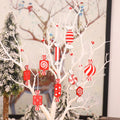 Festive Candy Wooden Hanging Ornament - Set of 9, Christmas Tree Home Wall Window Decor