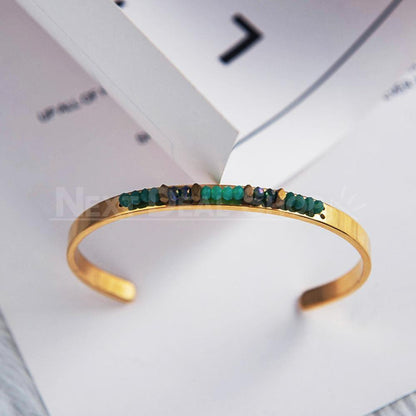 18K Gold Plated Gem Stone Cuff-Next Deal Shop-Next Deal Shop