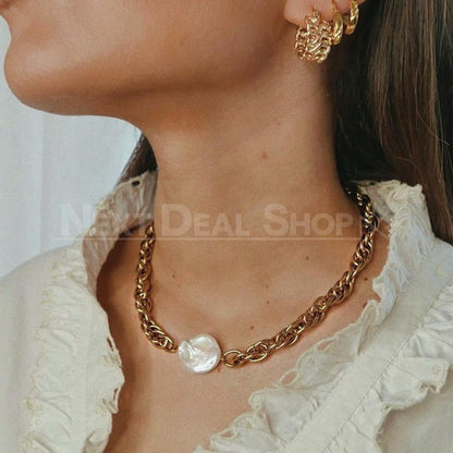 18K Plated Gold Pearl Necklace-Next Deal Shop-Next Deal Shop