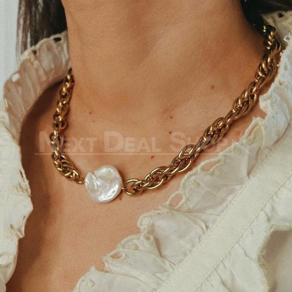 18K Plated Gold Pearl Necklace-Next Deal Shop-Next Deal Shop