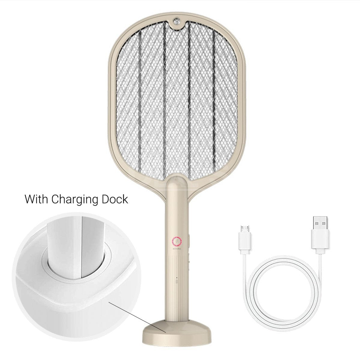 2 in 1 USB Mosquito Racket Lamp - Home Bedroom Indoor Patio Bug Zapper Insect Killing Lighting Device