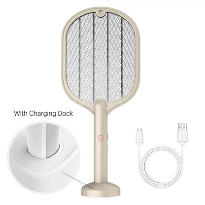2 in 1 USB Mosquito Racket Lamp - Home Bedroom Indoor Patio Bug Zapper Insect Killing Lighting Device