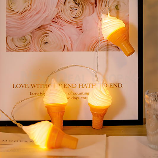 Battery Powered Decorative LED Ice Cream String Light -  6.56 ft, 10 LED, Summer Party Decor