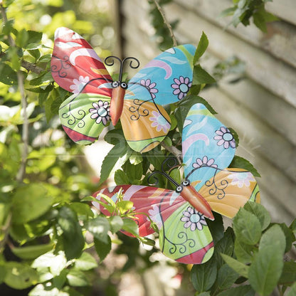 Colorful Butterfly Metal Hanging Decor - Outdoor Garden Patio Decor