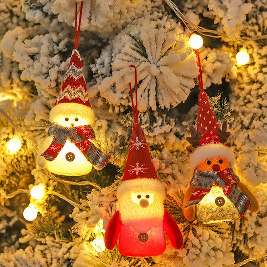 Christmas LED Light Up Hanging Ornament - Xmas Tree Home Holiday Hanging Festive Decor