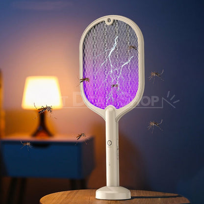 2 in 1 USB Mosquito Racket Lamp - Home Bedroom Indoor Patio Bug Zapper Insect Killing Lighting Device