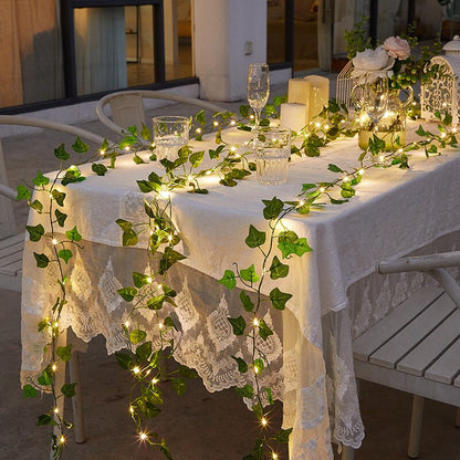 Battery Powered LED Leaf Lights - 20 LED, Home Yard Patio Decor Lighting