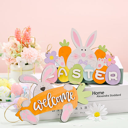 2 Pcs - Easter Wooden Hanging Decoration-Next Deal Shop-Next Deal Shop