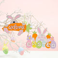 2 Pcs - Easter Wooden Hanging Decoration - Home Wall Window Front Door Holiday Decor