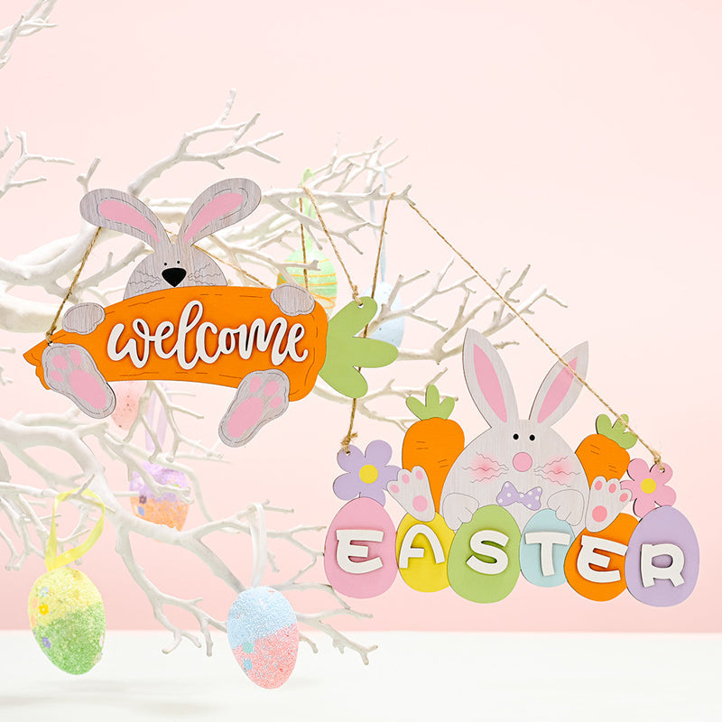 2 Pcs - Easter Wooden Hanging Decoration-Next Deal Shop-Next Deal Shop