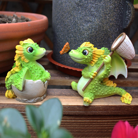2 Pcs - Green Dragon Garden Decor-Next Deal Shop-Next Deal Shop