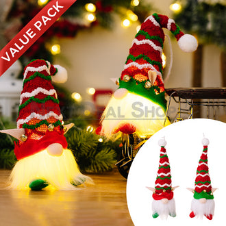 2 Pcs - Led Light Up Christmas Elf Gnome