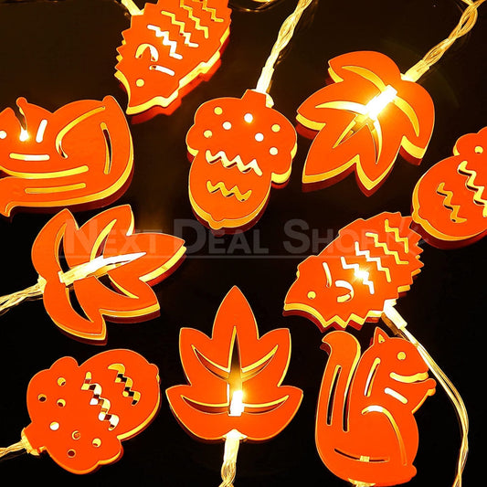 Battery Powered Adorable Forest Themed String Light - 5.4 ft, 10 LED, Fall Halloween Thanksgiving Lighting Decor