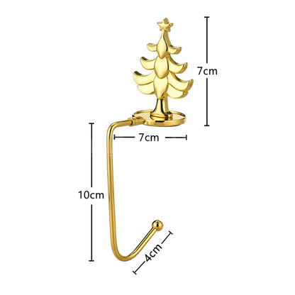Metal Christmas Stocking Holders - Set of 4, Fireplace Mantel Xmas Home Holiday Decor