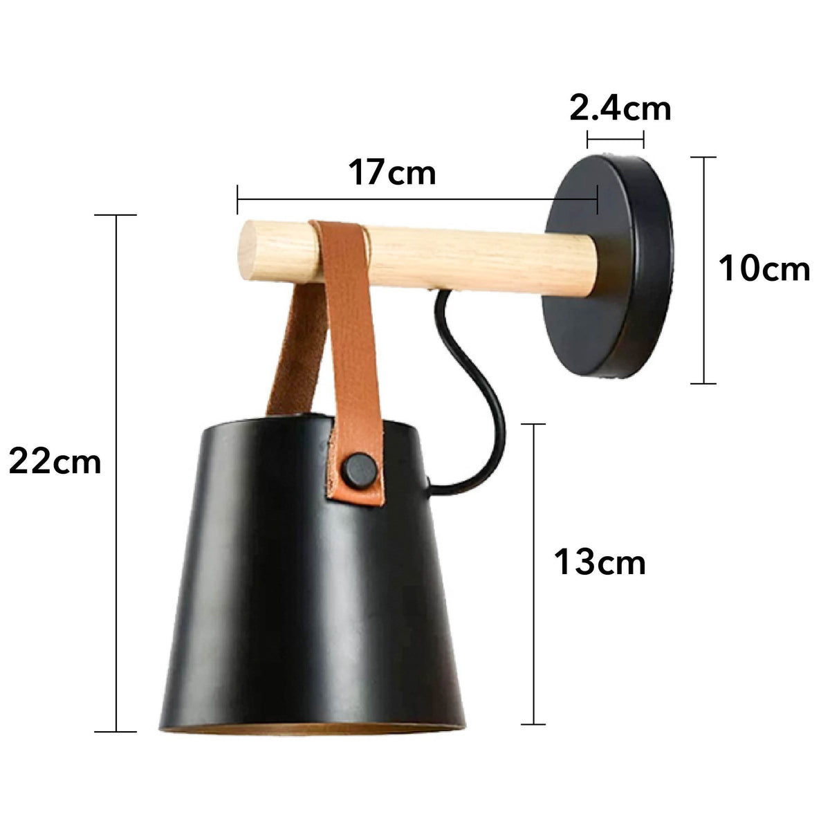 Nordic Style Wooden Hanging Wall Sconce