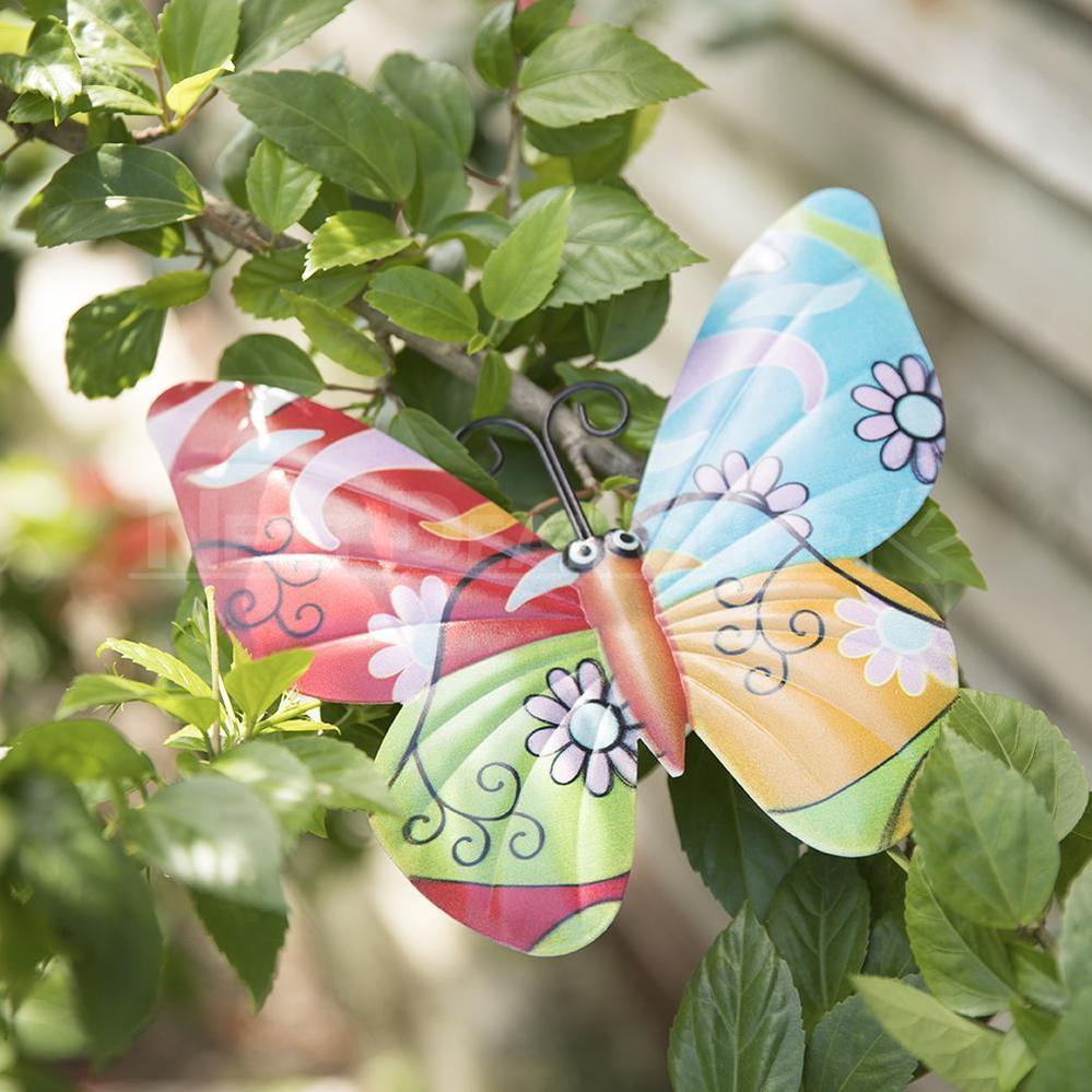 Colorful Butterfly Metal Hanging Decor - Outdoor Garden Patio Decor