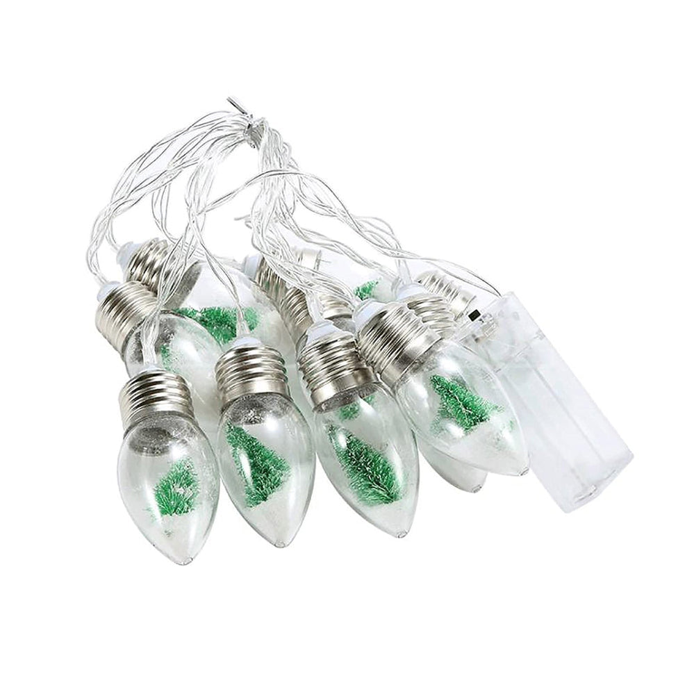 Battery Powered LED Snow Globe Fairy String Lights - 4.92 ft, 10 LED, Home Xmas Holiday Lighting Decor
