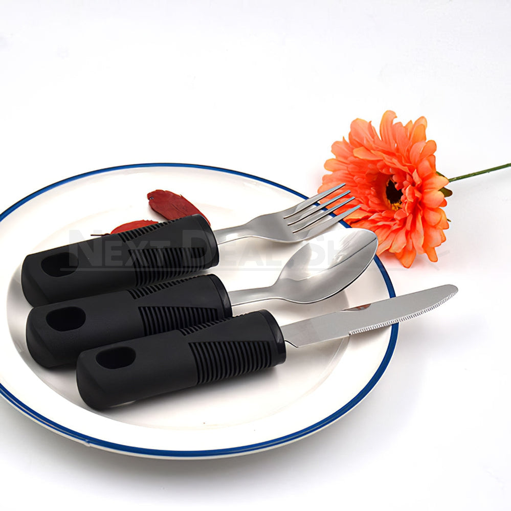 3 Pcs Easy Grip Utensil Set - Adaptive Utensils for Arthritis-Next Deal Shop-Next Deal Shop