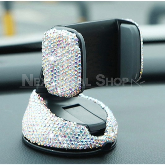 Rhinestone Bling Car Phone Holder - Car Dashboard Phone Accessory