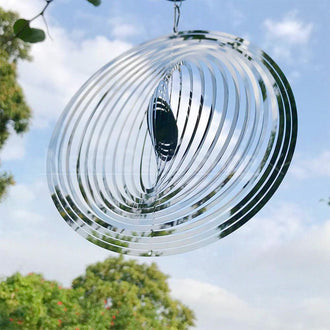 3D Stainless Steel Rotating Wind Chime Pendant