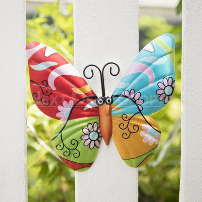 Colorful Butterfly Metal Hanging Decor - Outdoor Garden Patio Decor