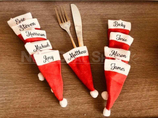 4 Pcs Christmas Santa Hat Cutlery Holders-Next Deal Shop-Next Deal Shop
