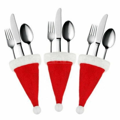 4 Pcs Christmas Santa Hat Cutlery Holders-Next Deal Shop-Next Deal Shop