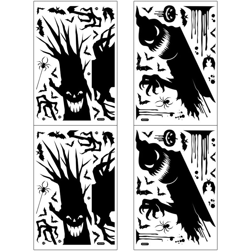 4 Pcs - Halloween Spooky Window Cling-Next Deal Shop-2 tree monsters + 2 ghosts-Next Deal Shop