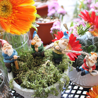 4 Pcs Resin Gnome Fairy Garden Decoration