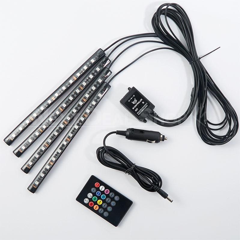 4 Pcs Underdash LED Lighting Kit - Plug and Play with Car Charger!-Next Deal Shop-Next Deal Shop