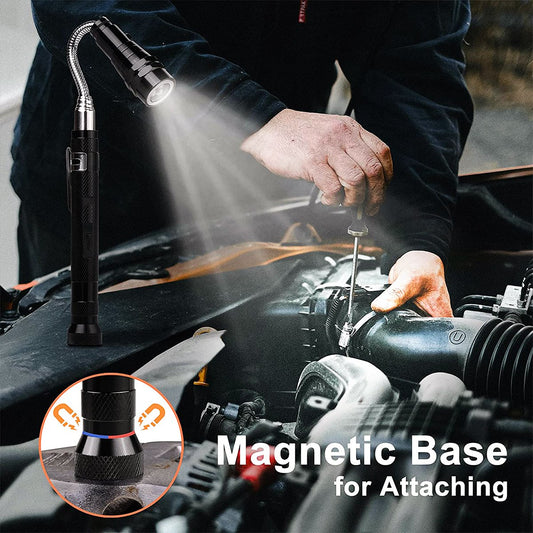 Powerful Magnetic Pickup Tool with LED Light - LED Lighted Magnet Grabber Tool for Car Repair