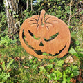 Rusty Metal Halloween Pumpkin Yard Stake