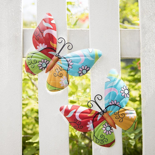 Colorful Butterfly Metal Hanging Decor - Outdoor Garden Patio Decor