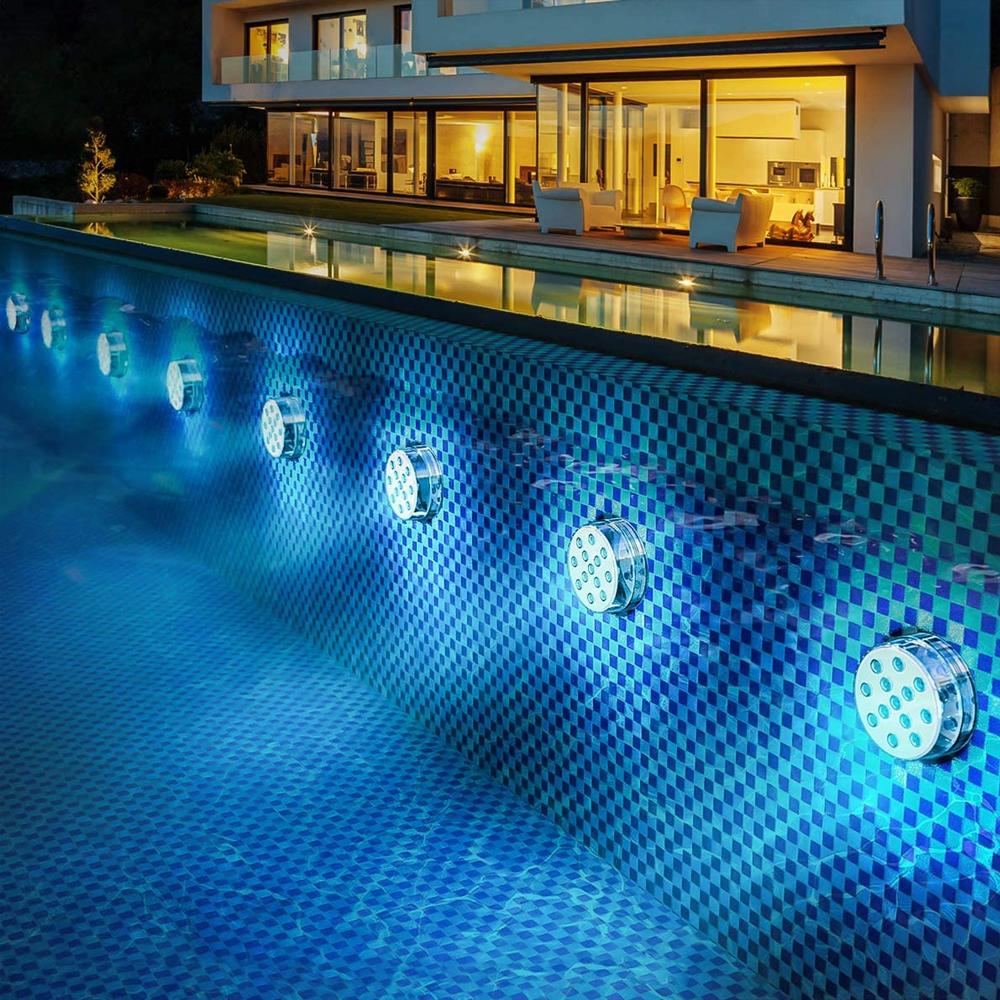 2 Pcs Magnetic Underwater LED Lights with Suction
