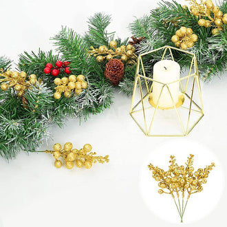 5 Pack Artificial Christmas Glitter Berries