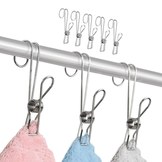 5 Packs 304 Stainless Steel Long Tail Clip With Hook-Next Deal Shop-Next Deal Shop