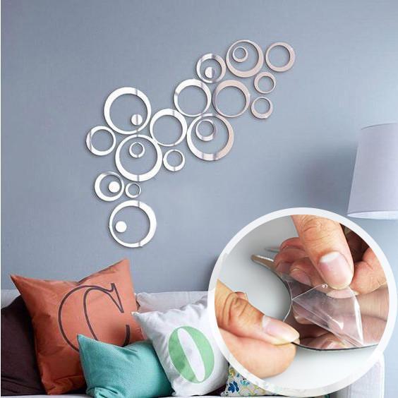 Sweet Circles Self-Adhesive Mirror Wall Sticker - 24 Pieces Total - Next Deal Shop
 - 1