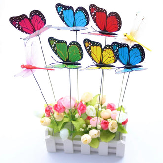 24 Pcs - Butterfly & Dragonfly Garden Stake