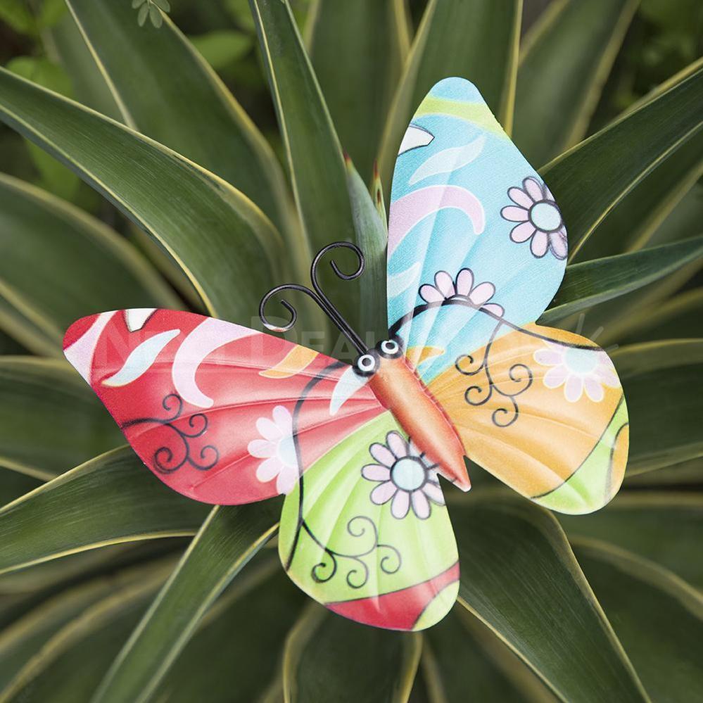 Colorful Butterfly Metal Hanging Decor - Outdoor Garden Patio Decor